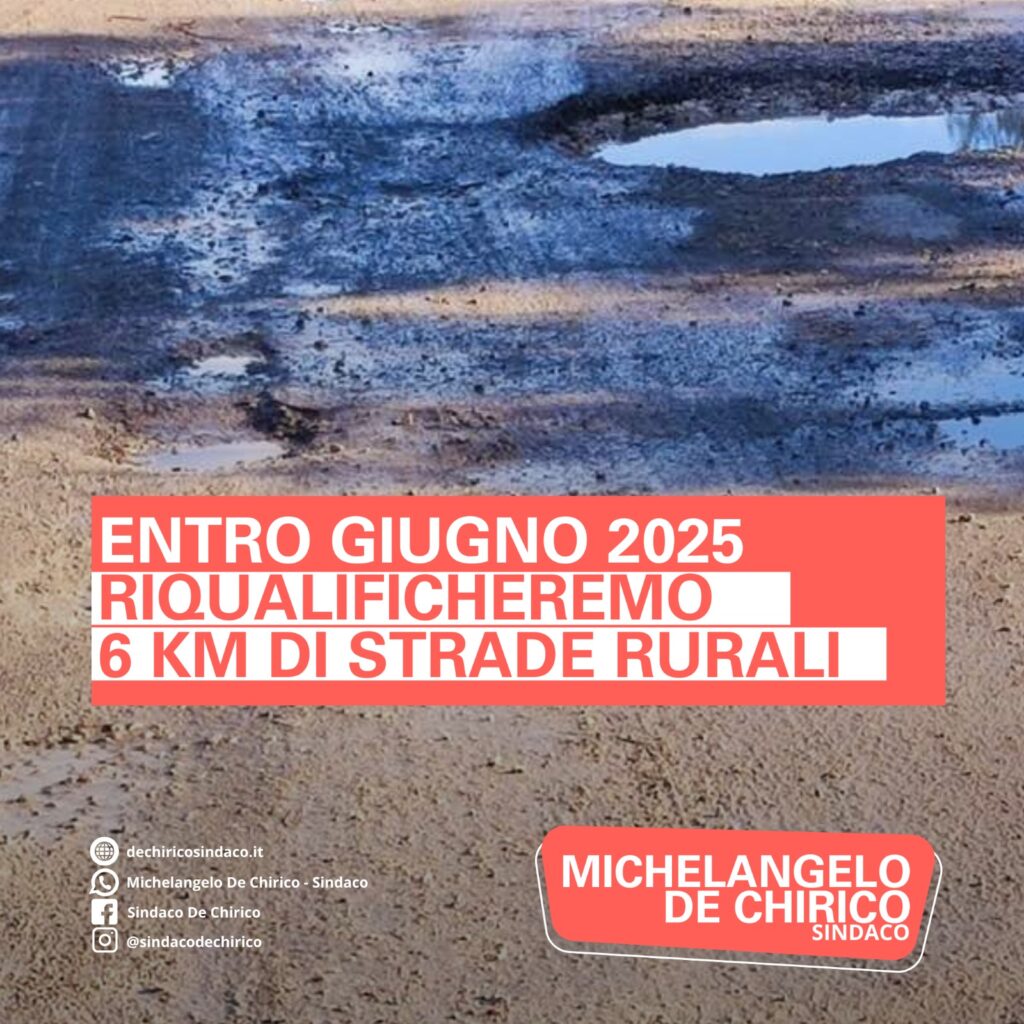 Entro giugno riqualificati 6 Km di strade rurali