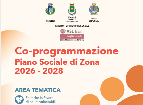 Piano Sociale di Zona 2026–2028. Al via a Terlizzi i tavoli di co-programmazione